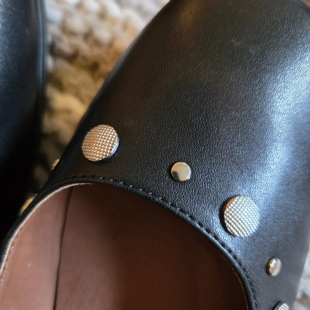 Black Studded Mary Jane Flats - Picture 5 of 6
